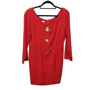Vintage Santa Fe By Jim Tremblay Womens Dress 12 Leaf Buttons Classic Career